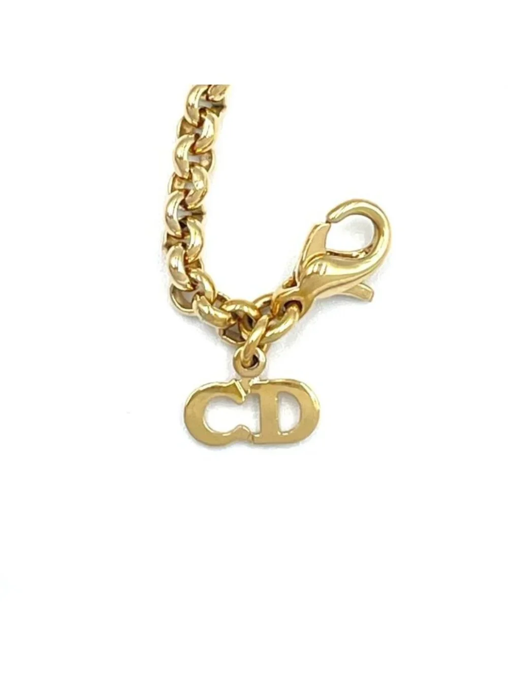 Dior Vintage Logo Gold Plated Necklace - Picture 5 of 11